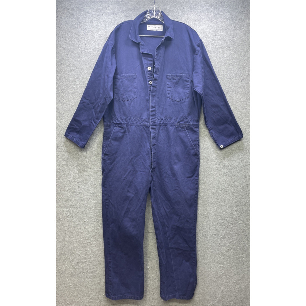 CCA Coveralls Garment Corp of America Blue Work Uniform Long Slv Men 48R M Myers - Picture 13 of 13